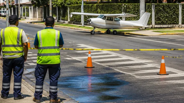 Avioneta Cessna 177 cae en avenida de San José; tres ocupantes, incluidos un niño, sobrevivieron
