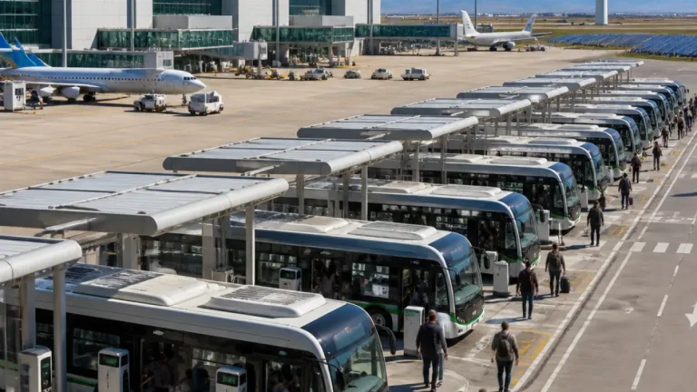 Madrid‑Barajas estrena 13 autobuses eléctricos para conectar sus terminales